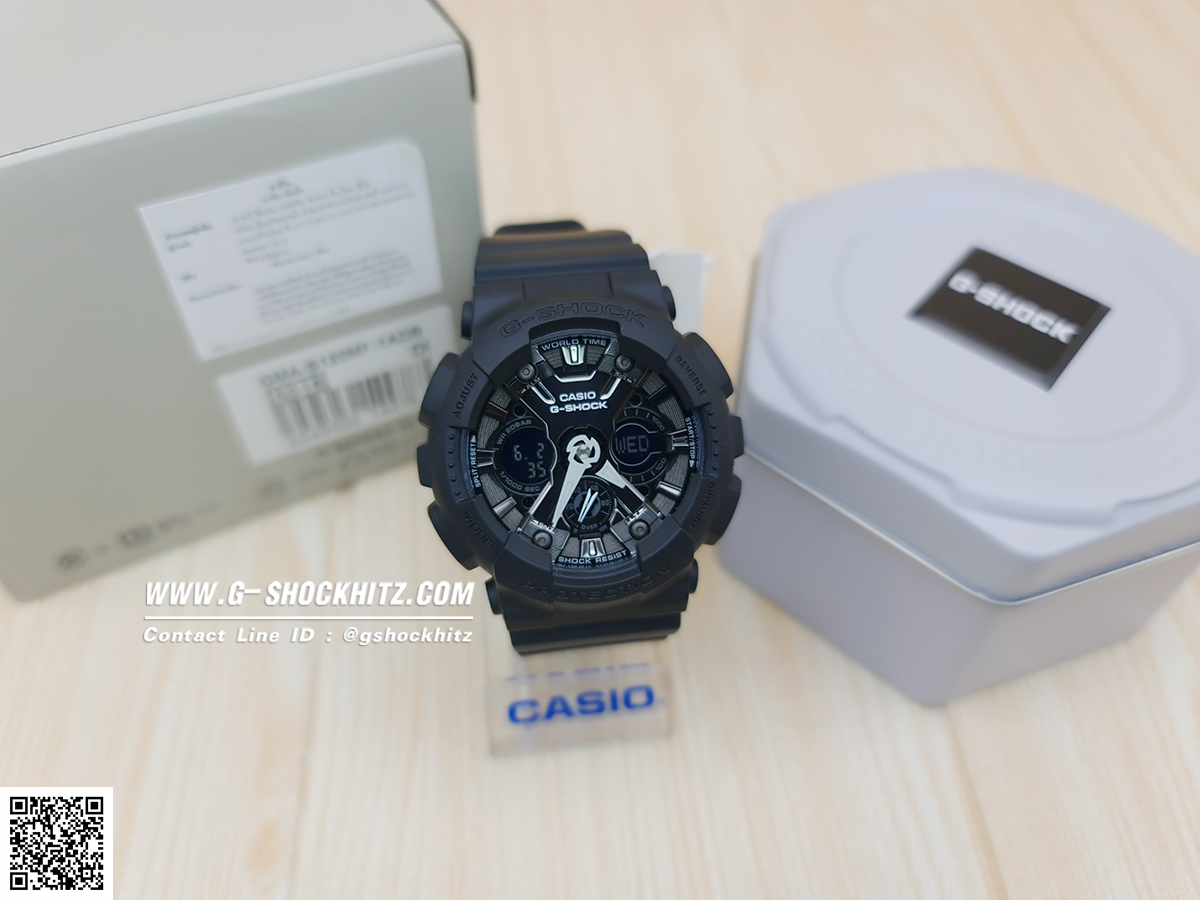CASIO G-SHOCK นาฬิกาข้อมือ นาฬิกากันน้ำ นาฬิกาของแท้ ประกันศูนย์ CMG 1 ปี รุ่น GMA-S120MF-1A นาฬิกาสีดำ