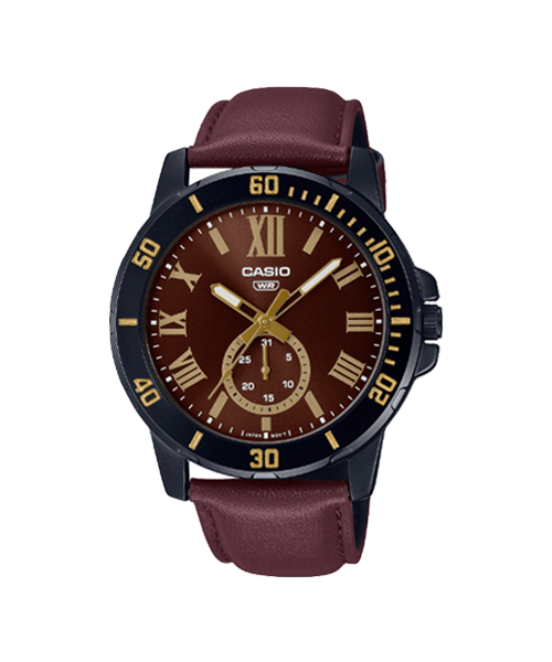 CASIO นาฬิกาคาสิโอ นาฬิกาข้อมือ นาฬิกากันน้ำ นาฬิกาของแท้ ประกันศูนย์ CMG 1 ปี รุ่น MTP-VD200BL-5B นาฬิกาสีน้ำตาล