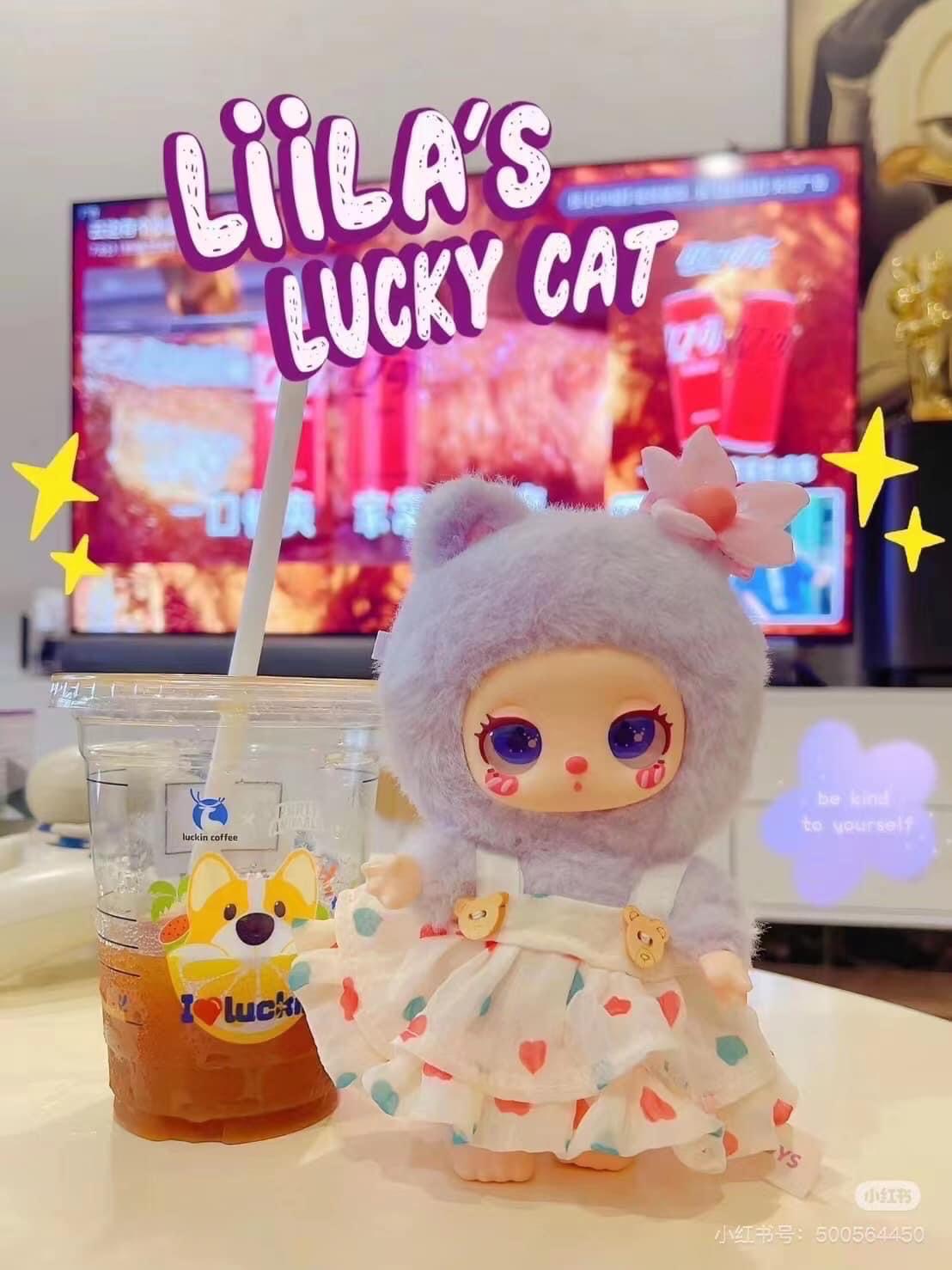 กล่องสุ่มพวงกุญแจLIILA LUCKYCAT น้องแมวนำโชคสุดน่ารัก ลุ้นซีเคร็ท series blind box set