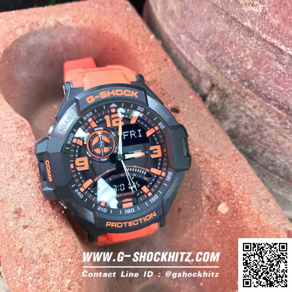 CASIO MID YEAR SALE G-SHOCK นาฬิกาข้อมือ นาฬิกากันน้ำ นาฬิกาของแท้ ประกันศูนย์ CMG 1 ปี รุ่น GA-1000-4A นาฬิกาสีส้ม