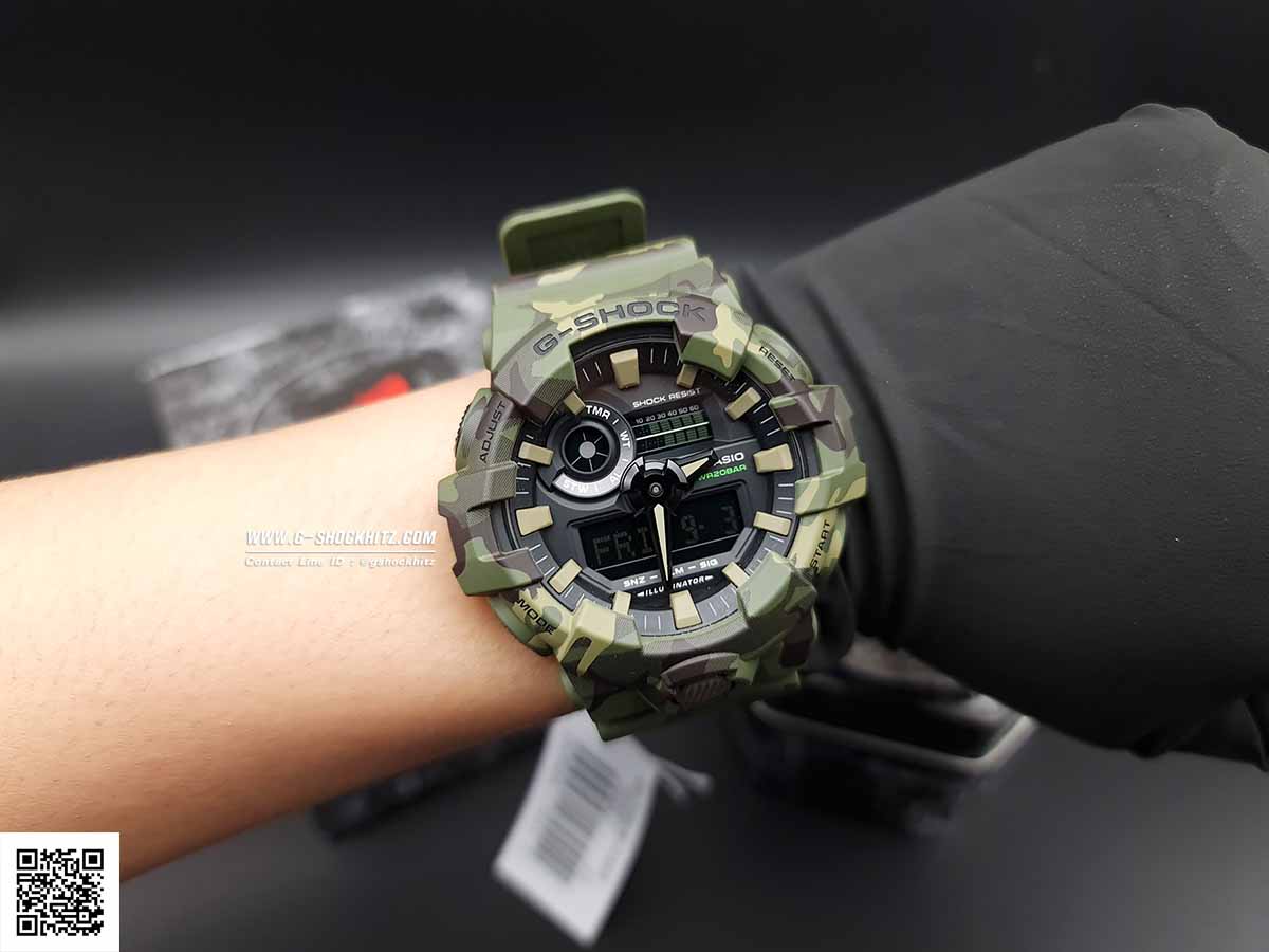 CASIO G-SHOCK นาฬิกาข้อมือ นาฬิกากันน้ำ นาฬิกาของแท้ ประกันศูนย์ CMG 1 ปี รุ่น GA-700CM-3A นาฬิกาสีเขียว