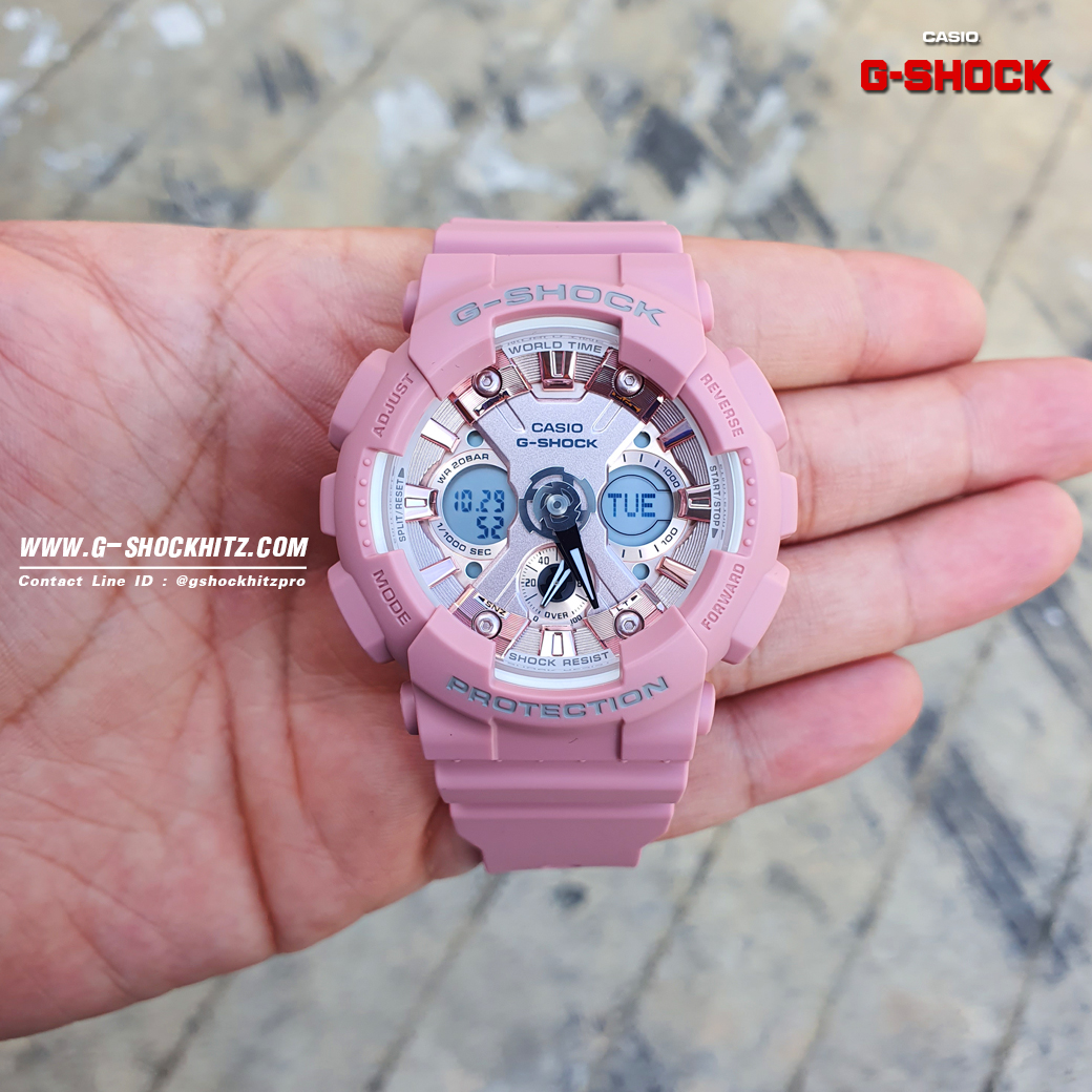 CASIO G-SHOCK นาฬิกาข้อมือ นาฬิกากันน้ำ นาฬิกาของแท้ ประกันศูนย์ CMG 1 ปี รุ่น GMA-S120DP-4A นาฬิกาสีชมพู