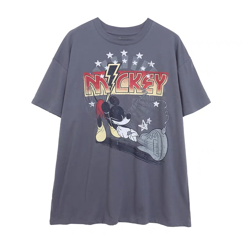 เสื้อยืด MICKEY GUITAR GUITAR (Kiss) Disney เสื้อมิคกี้ Hoodie 1928 Florida mickey แขนยาว สีดำ ลายการ์ตูนมิคกี้ งาน DISNEYงานสวย มาก สำเนา สำเนา ดำ