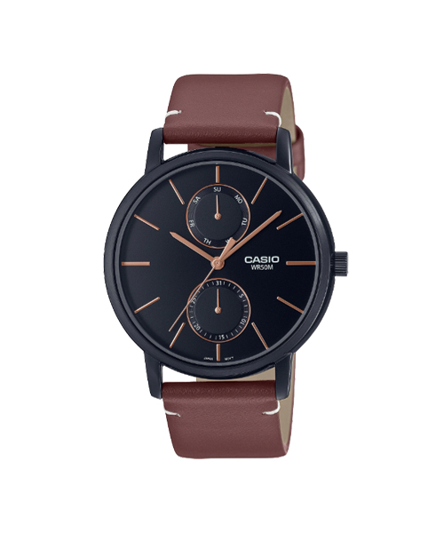 CASIO นาฬิกาคาสิโอ นาฬิกาข้อมือ นาฬิกากันน้ำ นาฬิกาของแท้ ประกันศูนย์ CMG 1 ปี รุ่น MTP-B310BL-5A นาฬิกาสีน้ำตาล