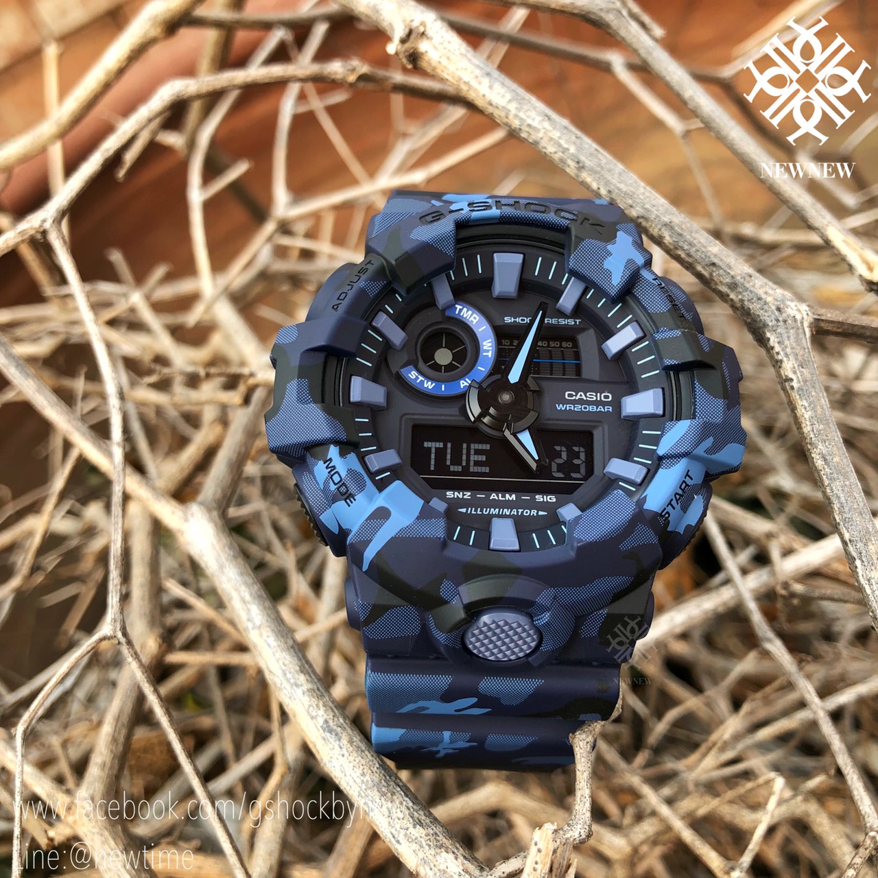 CASIO G-SHOCK นาฬิกาข้อมือ นาฬิกากันน้ำ นาฬิกาของแท้ ประกันศูนย์ CMG 1 ปี รุ่น GA-700CM-2A นาฬิกาสีน้ำเงิน