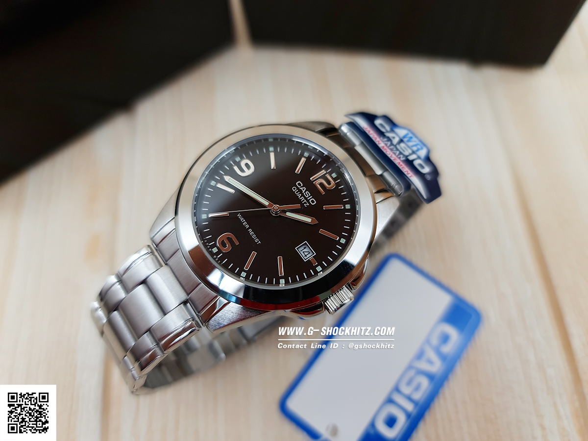 CASIO นาฬิกาคาสิโอ นาฬิกาข้อมือ นาฬิกากันน้ำ นาฬิกาของแท้ ประกันศูนย์ CMG 1 ปี รุ่น MTP-1215A-1A นาฬิกาสีเงิน