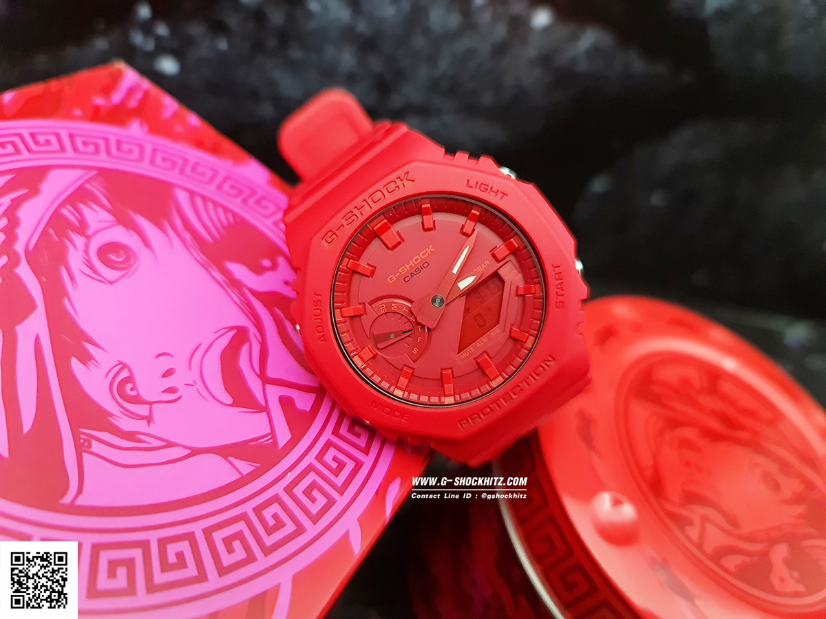 CASIO MID YEAR SALE G-SHOCK พร้อมส่ง นาฬิกาข้อมือ นาฬิกากันน้ำ นาฬิกาของแท้ ประกันศูนย์ CMG 1 ปี รุ่น GA-2100CNY-4 นาฬิกาสีแดง