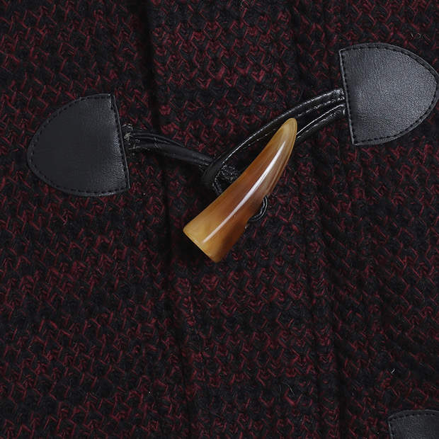 เสื้อโค้ท ฮู้ด เสื้อกันหนาว Pea coat กันหนาวฮู้ด กระดุมไม้ ดำ