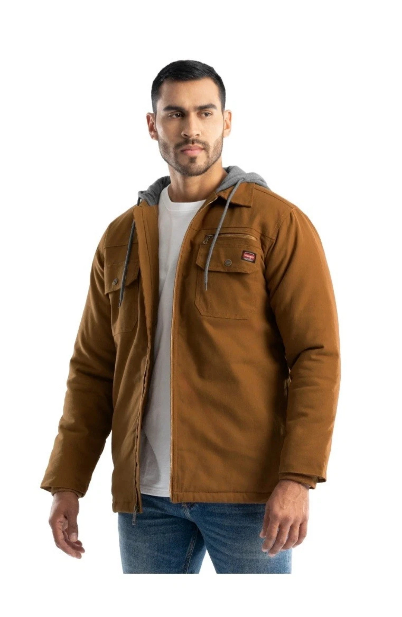 Wrangler เสื้อนอก เสื้อแจ็คเก็ต เสื้อฮู้ด สีน้ำตาลส้ม สวย เท่ห์ มาก Wrangler Workwear Men's Quilted Lined Shirt Jacket, น้ำตาลส้ม