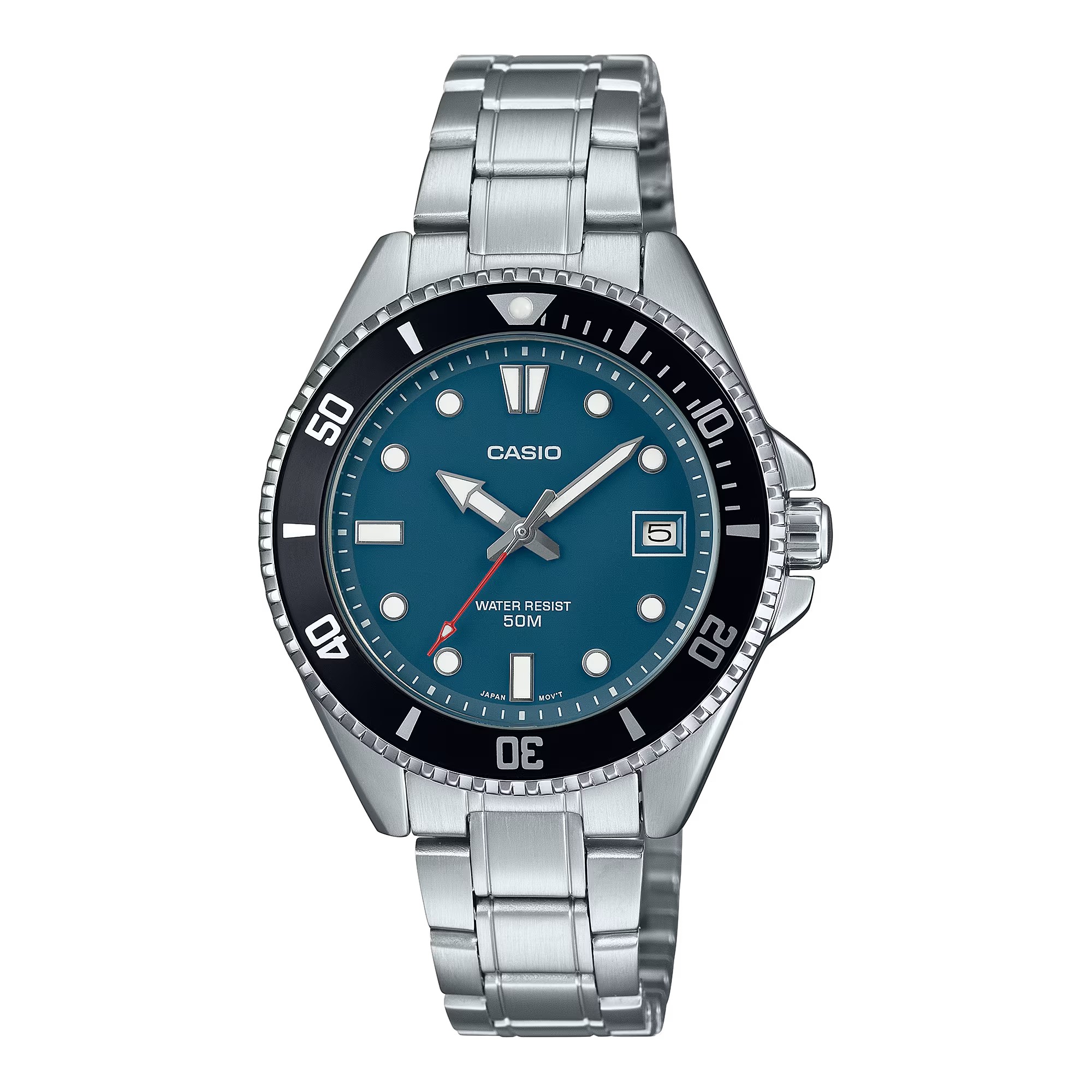 CASIO MID YEAR SALE นาฬิกาคาสิโอ พร้อมส่ง นาฬิกาข้อมือ นาฬิกากันน้ำ นาฬิกาของแท้ BTS ประกันศูนย์ CMG 1 ปี รุ่น MDV-10D-2A1 นาฬิกาสีเงิน