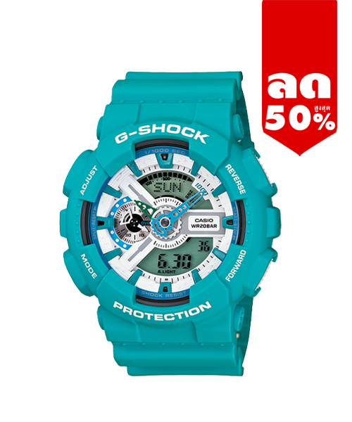 CASIO MID YEAR SALE G-SHOCK พร้อมส่ง นาฬิกาข้อมือ นาฬิกากันน้ำ นาฬิกาของแท้ ประกันศูนย์ CMG 1 ปี รุ่น GA-110SN-3 นาฬิกาสีเขียว