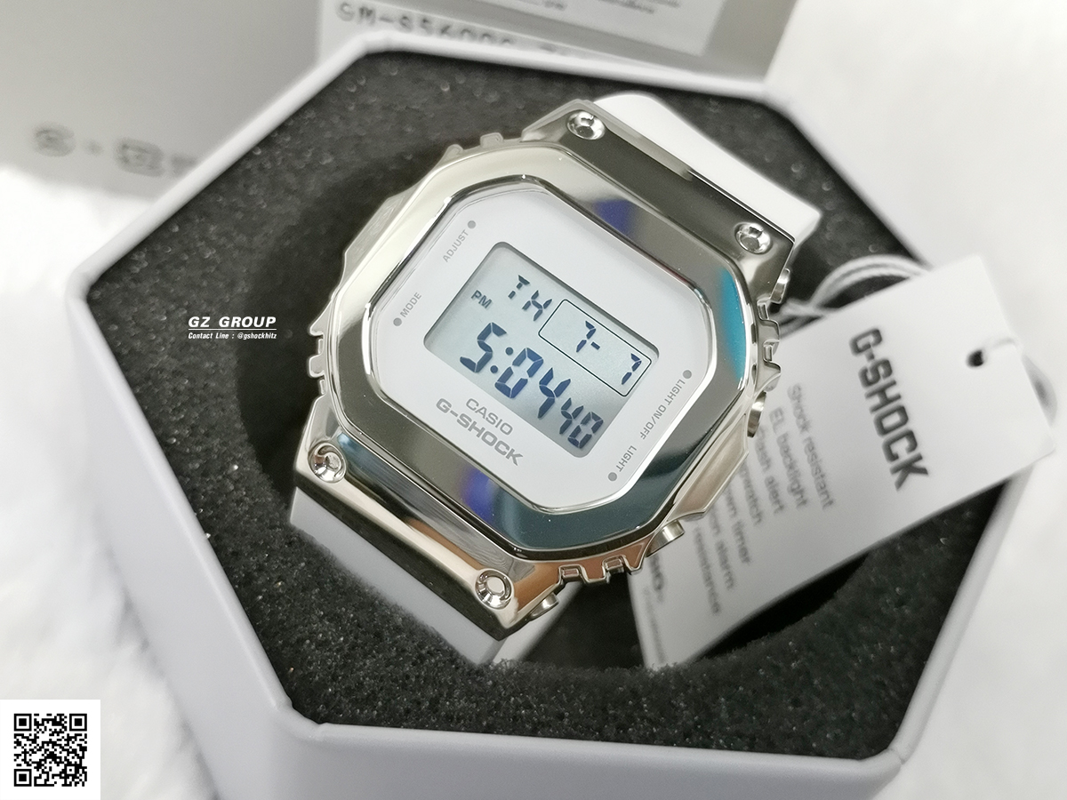 CASIO MID YEAR SALE G-SHOCK พร้อมส่ง นาฬิกาข้อมือ นาฬิกากันน้ำ นาฬิกาของแท้ ประกันศูนย์ CMG 1 ปี รุ่น GM-S5600G-7 นาฬิกาสีเงิน