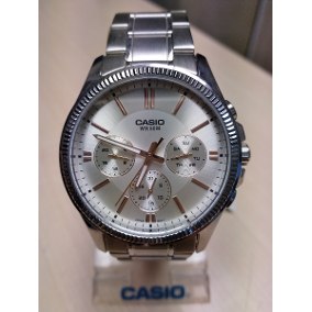 CASIO นาฬิกาคาสิโอ นาฬิกาข้อมือ นาฬิกากันน้ำ นาฬิกาของแท้ ประกันศูนย์ CMG 1 ปี รุ่น MTP-1375D-7A2 นาฬิกาสีเงิน