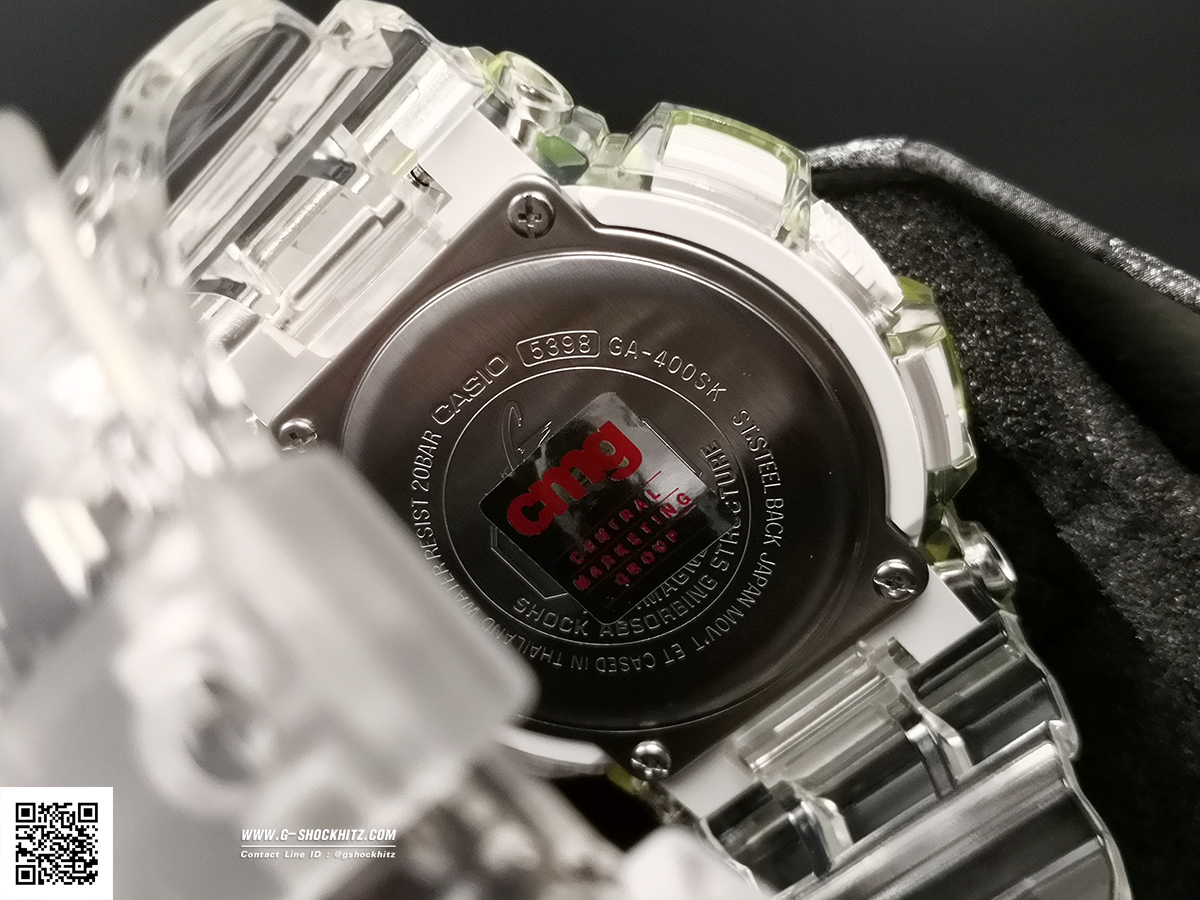 CASIO MID YEAR SALE G-SHOCK นาฬิกาข้อมือ นาฬิกากันน้ำ นาฬิกาของแท้ ประกันศูนย์ CMG 1 ปี รุ่น GA-400SK-1A9 นาฬิกาสีใส