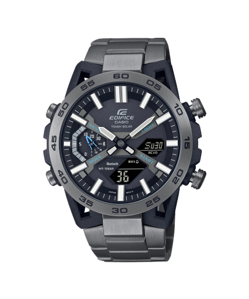 CASIO EDIFICE นาฬิกาข้อมือ นาฬิกากันน้ำ นาฬิกาของแท้ ประกันศูนย์ CMG 1 ปี รุ่น ECB-2000DC-1A นาฬิกาสีดำ