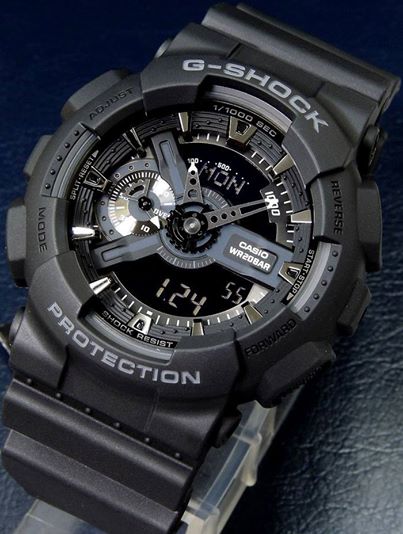 CASIO G-SHOCK นาฬิกาข้อมือ นาฬิกากันน้ำ นาฬิกาของแท้ ประกันศูนย์ CMG 1 ปี รุ่น GA-110-1B นาฬิกาสีดำ