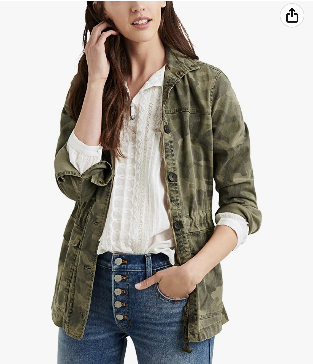 LUCKY BRAND เสื้อนอกเขียวทหาร เสื้อแจ็คเก็ต แนวทหาร แพทเทิน Lucky brandสวย เท่ห์ มาก แบรนด์ In extenso สำเนา เขียว