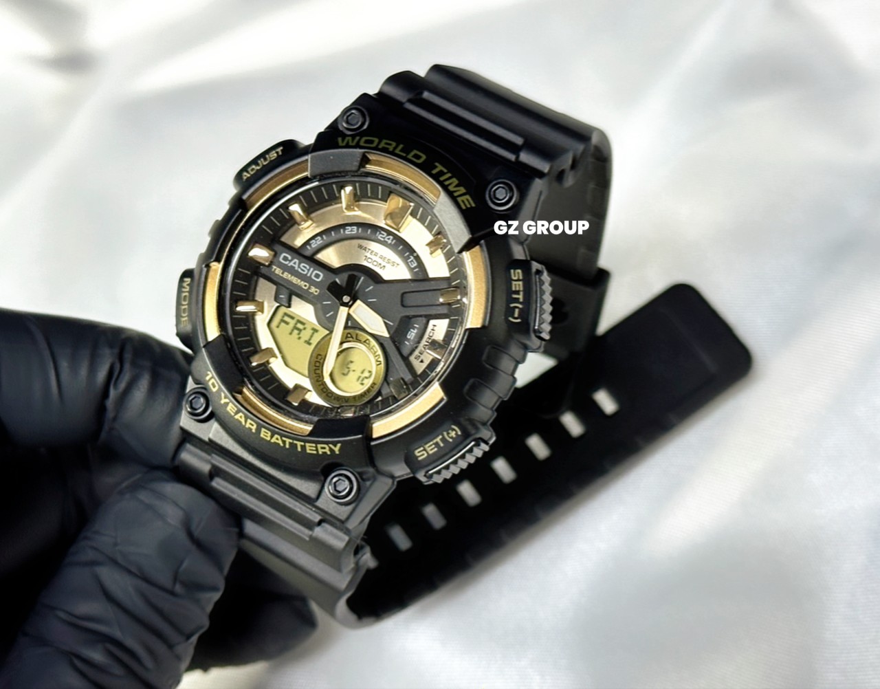 CASIO MID YEAR SALE นาฬิกาคาสิโอ พร้อมส่ง นาฬิกาข้อมือ นาฬิกากันน้ำ นาฬิกาของแท้ BTS ประกันศูนย์ CMG 1 ปี รุ่น AEQ-110BW-9A นาฬิกาสีดำ