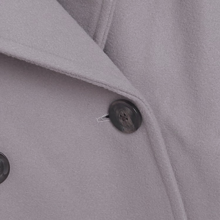 เสื้อโค้ทวูล Trench coat เสื้อโค้ทเฟอร์ โค้ทสักหลาดสีเทาอ่อน แบรนด์ RAY CASSIN