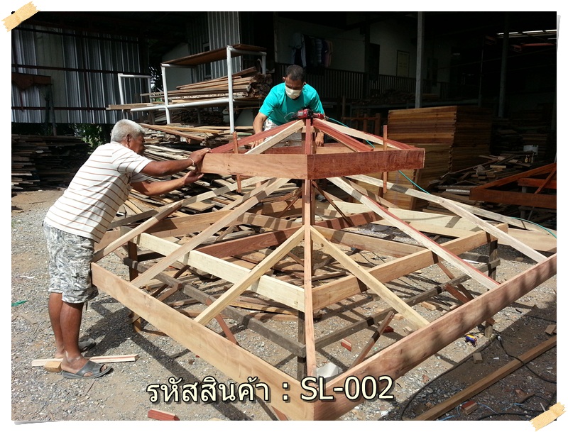 รหัสสินค้า SL-002 : ศาลาบาหลี เสาเหลี่ยม ขนาด 2 X2 X 3 เมตร
