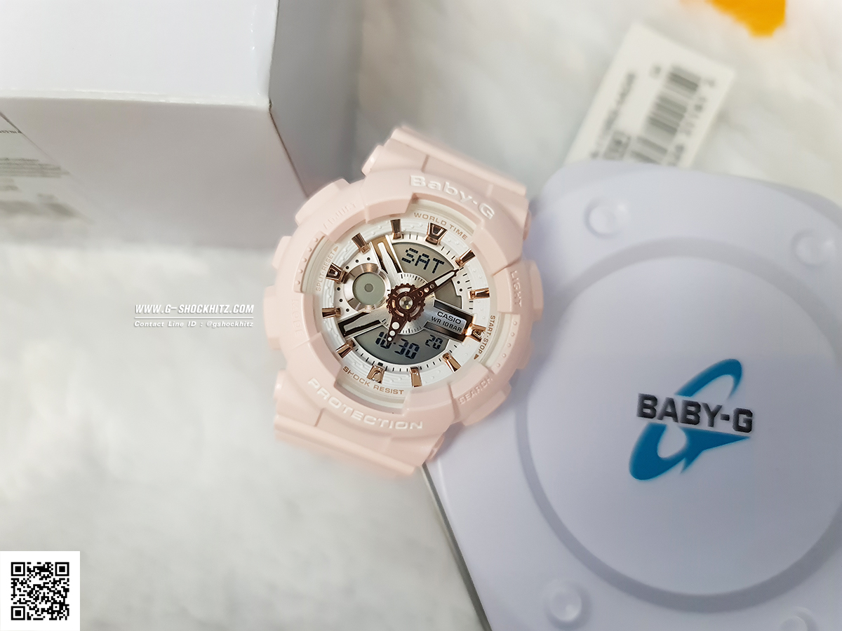 CASIO MID YEAR SALE BABY-G นาฬิกาข้อมือ นาฬิกากันน้ำ นาฬิกาของแท้ ประกันศูนย์ CMG 1 ปี รุ่น BA-110RG-4A นาฬิกาสีชมพู