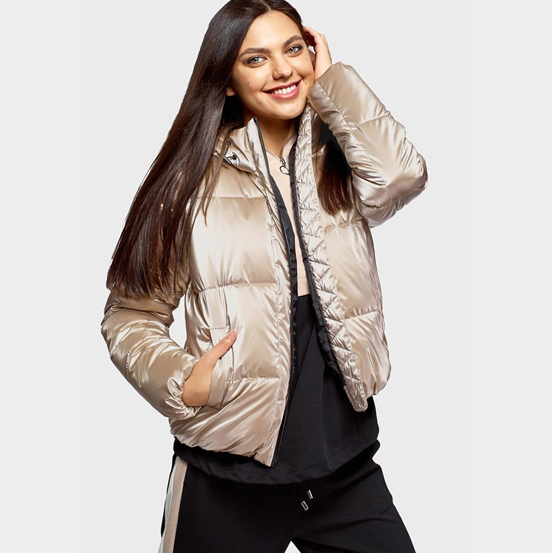 Oodji เสื้อกันหนาว เสื้อฮู้ด บุนวมอุ่น สีแชมเปญ แบรนด์ Oodji Ultra (padded puffer coAt