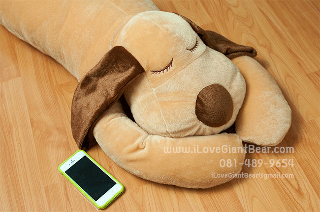 หมอนข้างหมาน้อยขนาดใหญ่ 150CM (ตัวใหญ่มาก) สีน้ำตาล เอาไว้นอนกอด แทนตัว แทนใจจ้า