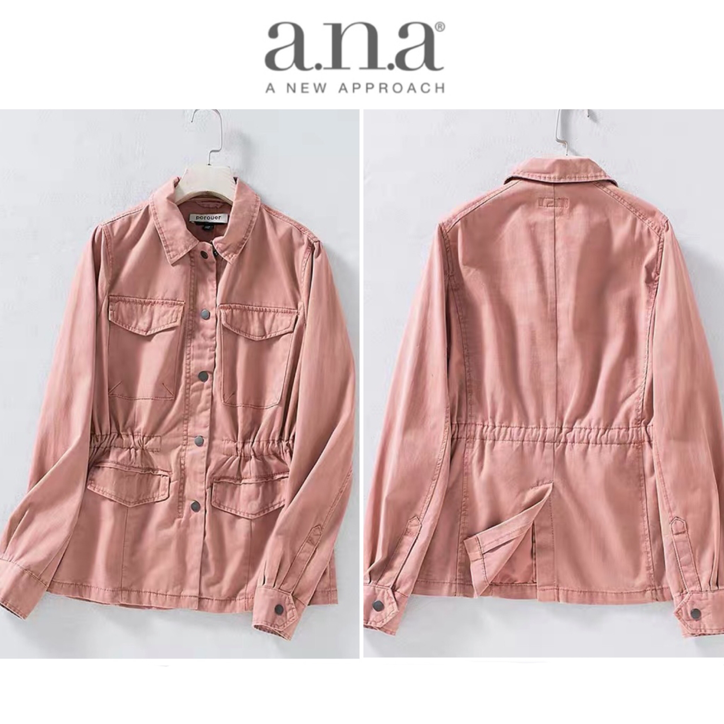 A.n.a (a new approach) เสื้อทหาร เสื้อฮู้ดเขียวทหาร เสื้อนอกแนวทหาร แบรนด์ A.n.a (a new approach) แพทเทินสวย เท่ห์มาก คะ Size S/M/L/XL สำเนา สำเนา สำเนา เขียว