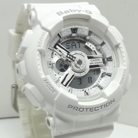 CASIO BABY-G นาฬิกาข้อมือ นาฬิกากันน้ำ นาฬิกาของแท้ ประกันศูนย์ CMG 1 ปี รุ่น BA-110-7A3 นาฬิกาสีขาว