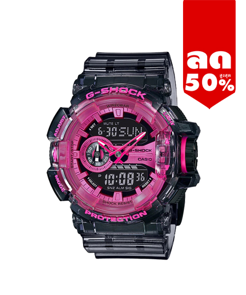 CASIO MID YEAR SALE G-SHOCK พร้อมส่ง นาฬิกาข้อมือ นาฬิกากันน้ำ นาฬิกาของแท้ ประกันศูนย์ CMG 1 ปี รุ่น GA-400SK-1A4 นาฬิกาสีใสดำ