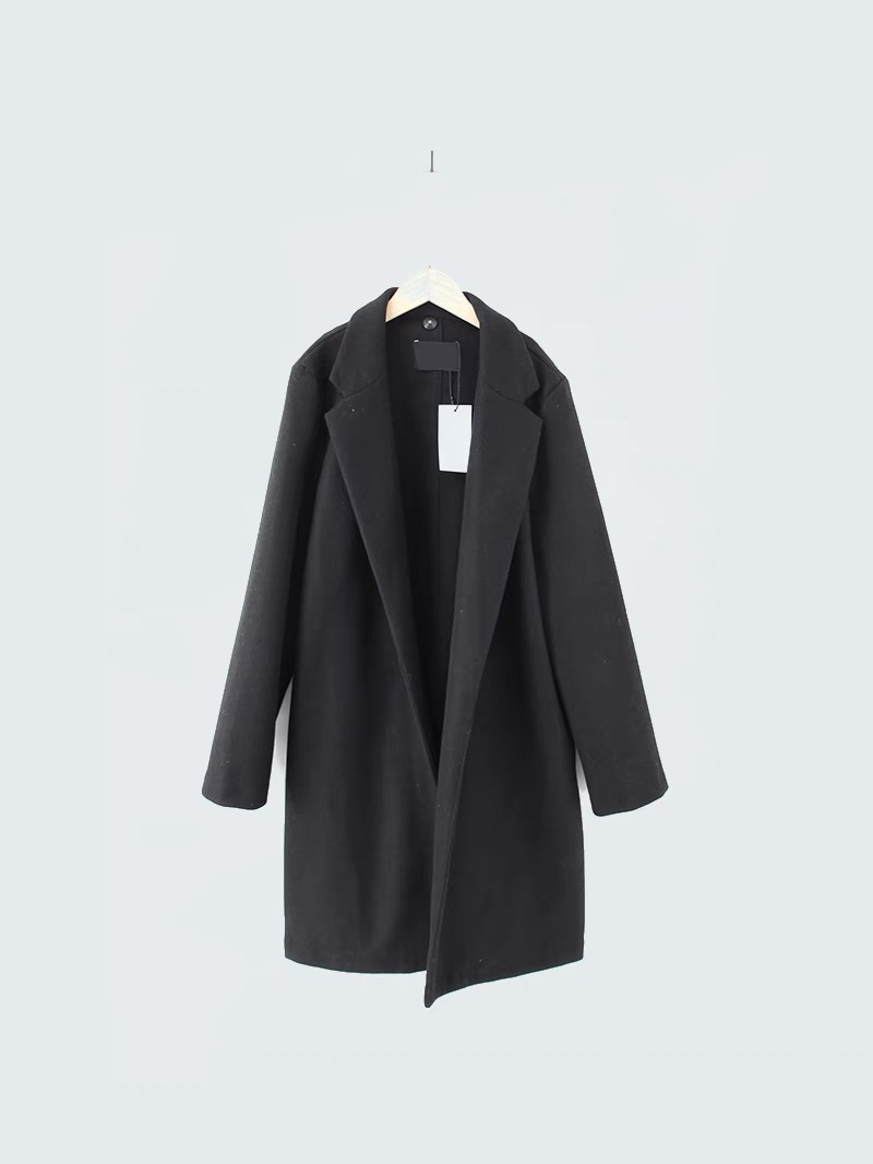 เสื้อโค้ท เสื้อโค้ทกันหนาว โค้ทวูล tailored knot coat สีเบจ แบรนด์ STRADIVARIUS สำเนา