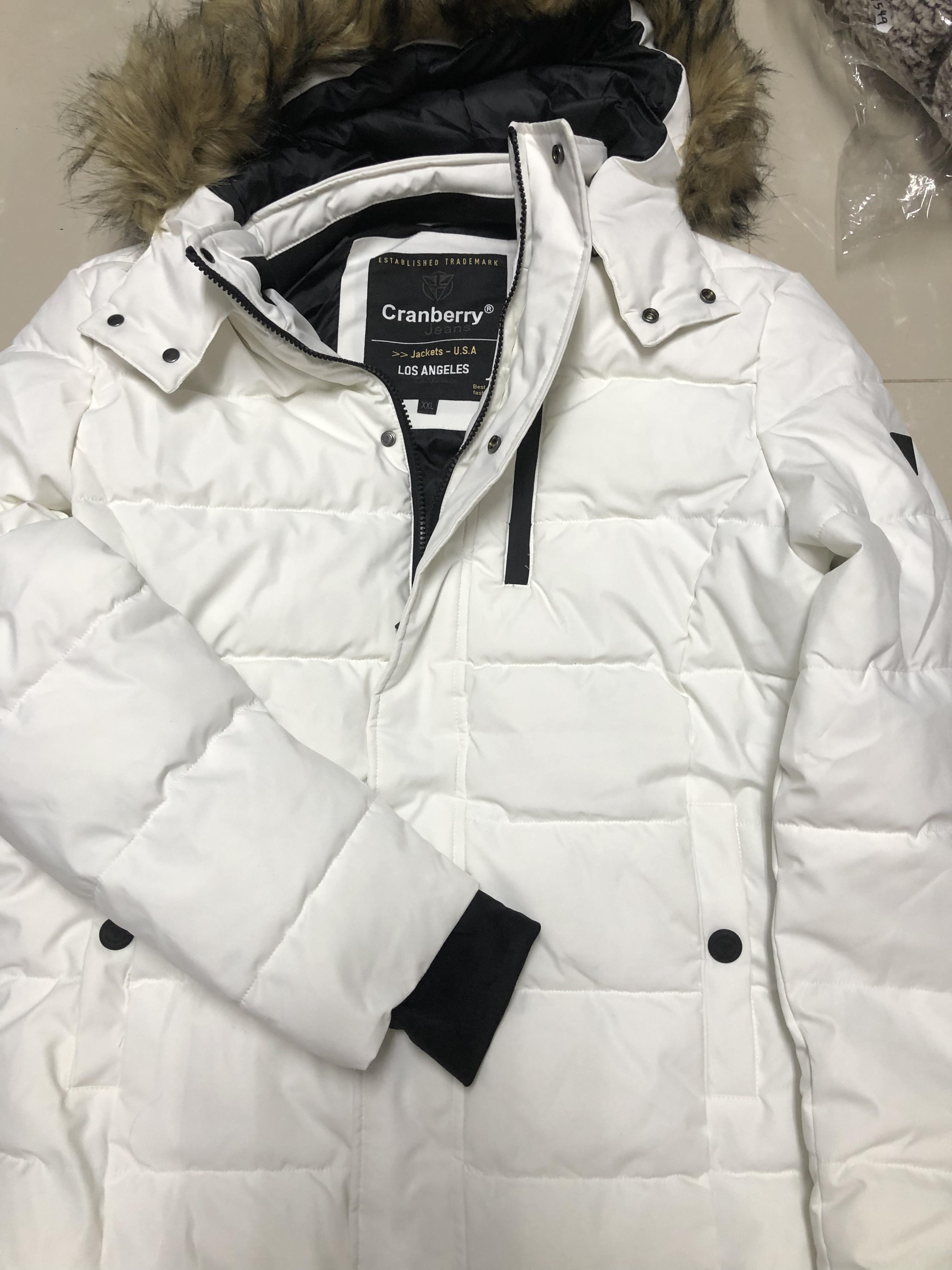 เสื้อกันหนาว เสื้อฮู้ดเฟอร์ บุนวมอุ่น สีขาว แบรนด์ Cranberry jeans (padded puffer coat สำเนา ขาว
