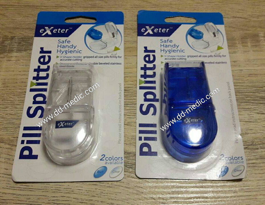 Exeter ที่ตัดเม็ดยา มีสีฟ้า และสีขาว