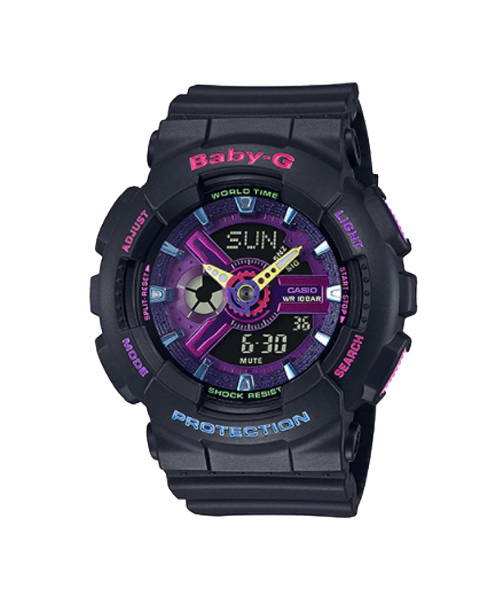 CASIO BABY-G นาฬิกาข้อมือ นาฬิกากันน้ำ นาฬิกาของแท้ ประกันศูนย์ CMG 1 ปี รุ่น BA-110TM-1A นาฬิกาสีดำ