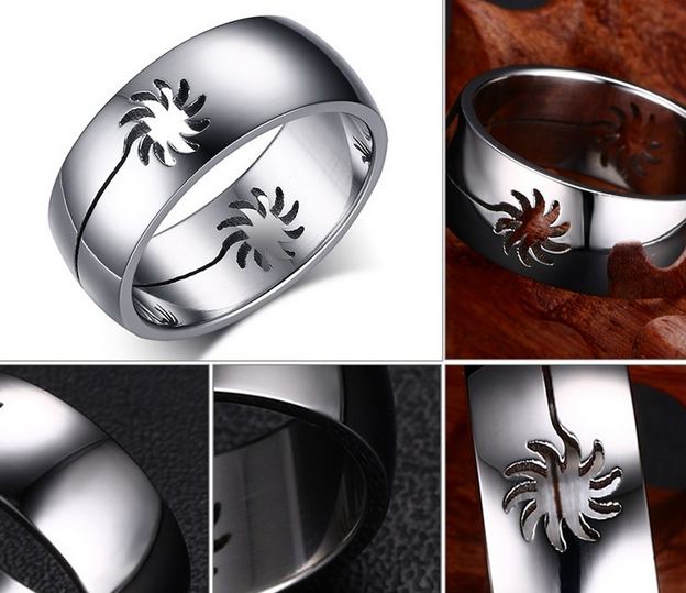 แหวนผู้ชาย แหวนผู้หญิง ใส่ได้ แหวน Stainless Steel 316 L สีเงิน แกะลาย กงจักร เฟือง แหวนแบบเท่ ๆ แหวนวัยรุ่น แบบ เก๋ ๆ ราคาถูก 730648