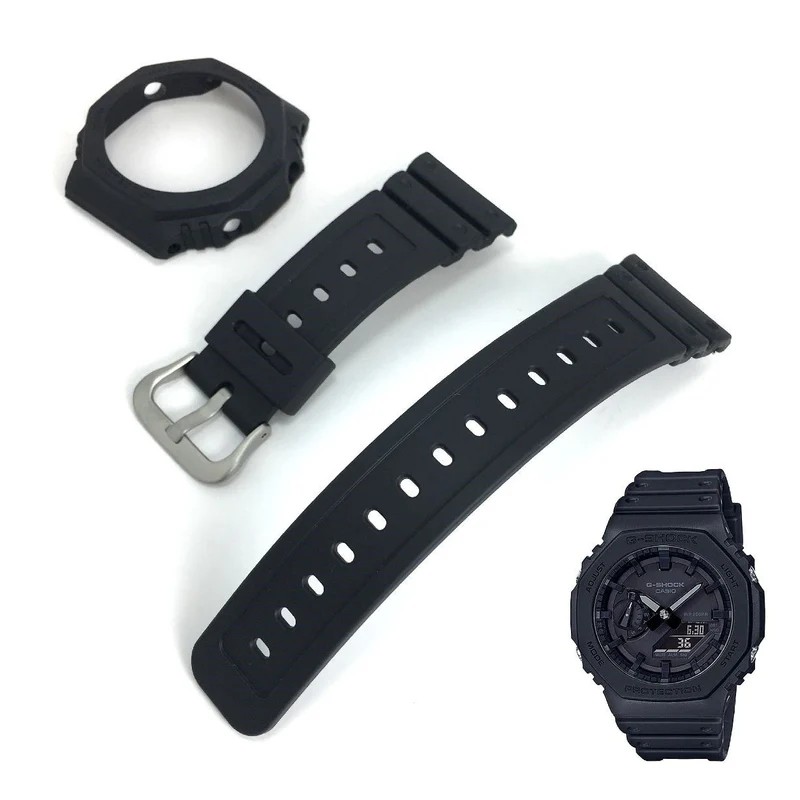 CASIO GENUINE FACTORY CASIO REPLACEMENT อะไหล่นาฬิกา G-SHOCK รุ่น GA-2100-1A1 กรอบสายสีดำ
