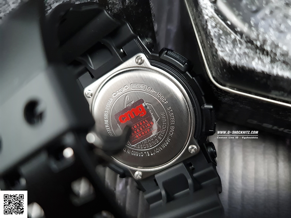 CASIO G-SHOCK นาฬิกาข้อมือ นาฬิกากันน้ำ นาฬิกาของแท้ ประกันศูนย์ CMG 1 ปี รุ่น GA-100CF-1A9 นาฬิกาสีดำ