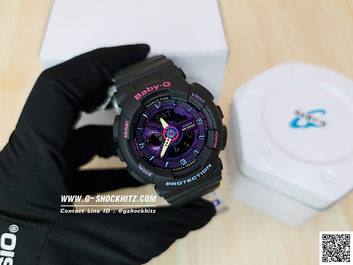 CASIO BABY-G นาฬิกาข้อมือ นาฬิกากันน้ำ นาฬิกาของแท้ ประกันศูนย์ CMG 1 ปี รุ่น BA-110TM-1A นาฬิกาสีดำ
