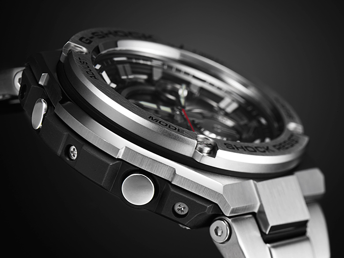 CASIO G-SHOCK นาฬิกาข้อมือ นาฬิกากันน้ำ นาฬิกาของแท้ ประกันศูนย์ CMG 1 ปี รุ่น GST-210D-9A นาฬิกาสีเงิน