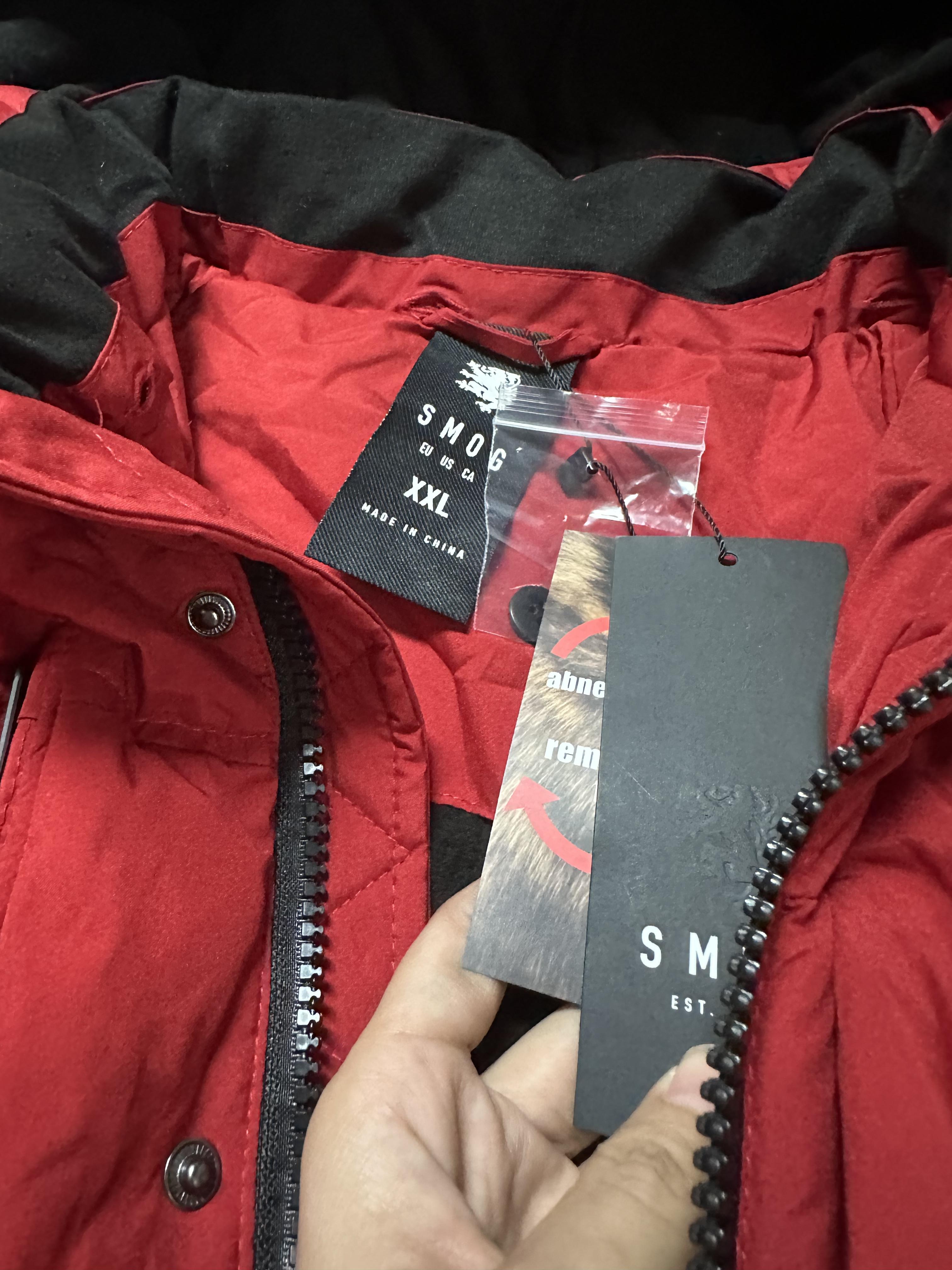 เสื้อกันหนาว เสื้อฮู้ดเฟอร์ บุนวมอุ่น สีขาว แบรนด์ SMOG (padded puffer coat ขาว