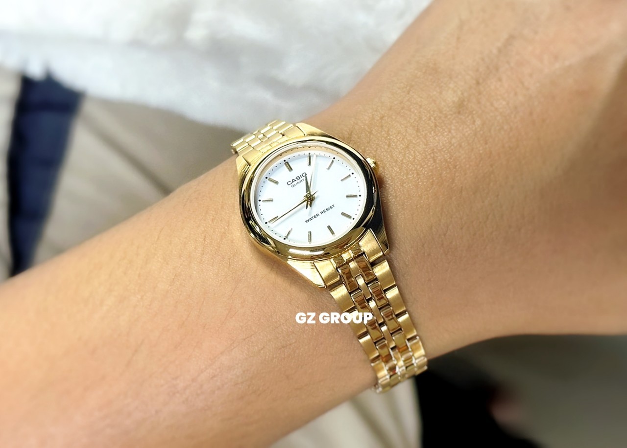 CASIO MID YEAR SALE นาฬิกาคาสิโอ พร้อมส่ง นาฬิกาข้อมือ นาฬิกากันน้ำ นาฬิกาของแท้ BTS ประกันศูนย์ CMG 1 ปี รุ่น LTP-1129N-7A นาฬิกาสีทอง