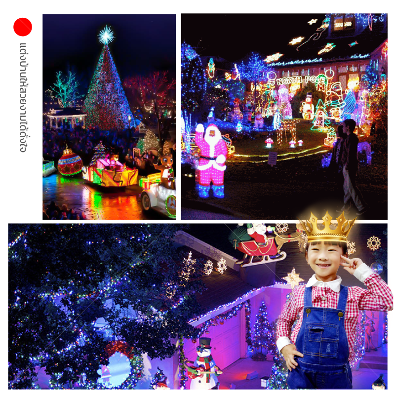ไฟกระพริบ LED สีรวม RGB ไฟประดับตกแต่ง ตามงานเทศกาลต่างๆ