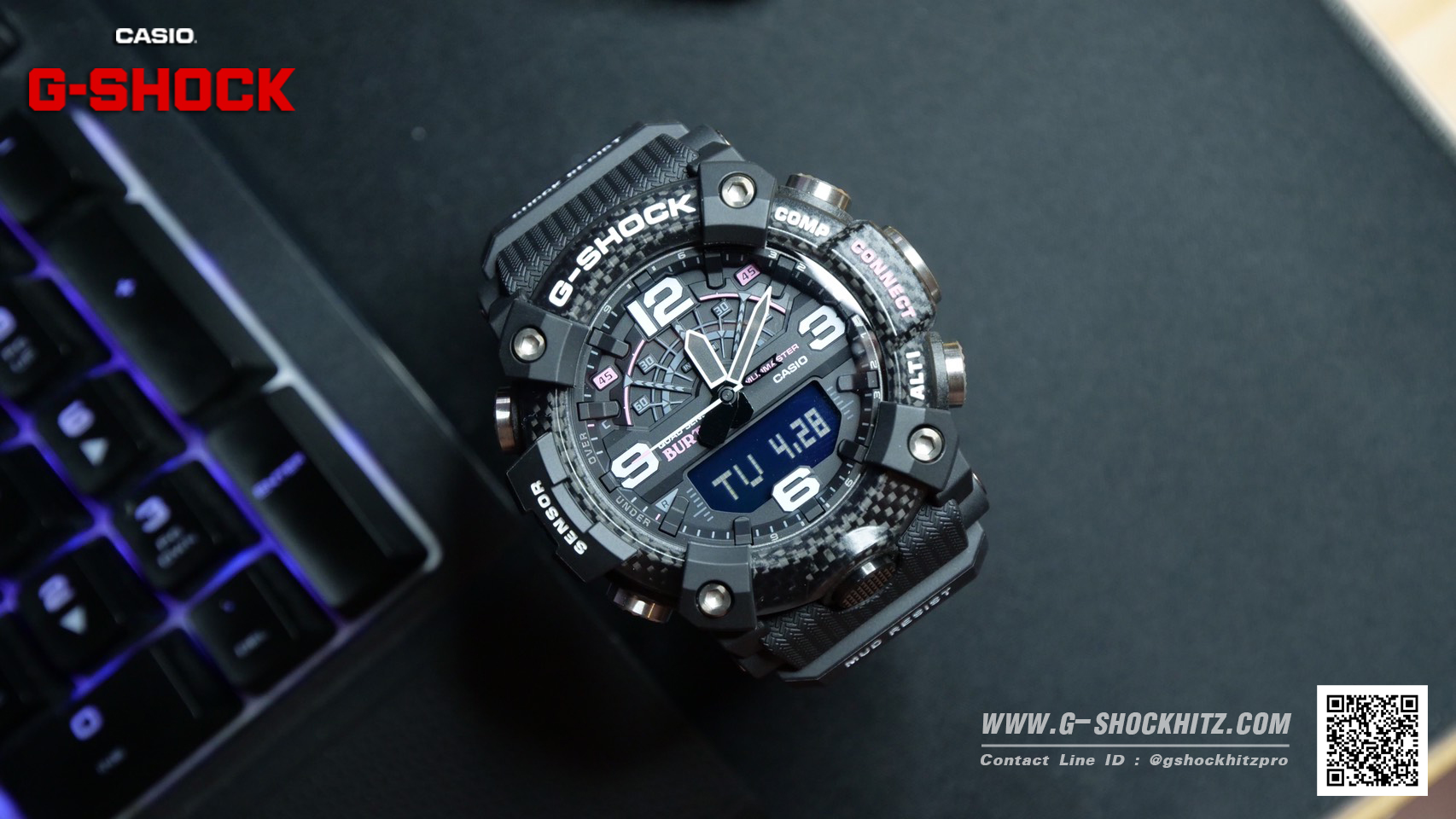 CASIO G-SHOCK นาฬิกาข้อมือ นาฬิกากันน้ำ นาฬิกาของแท้ ประกันศูนย์ CMG 1 ปี รุ่น GG-B100BTN-1A นาฬิกาสีดำ