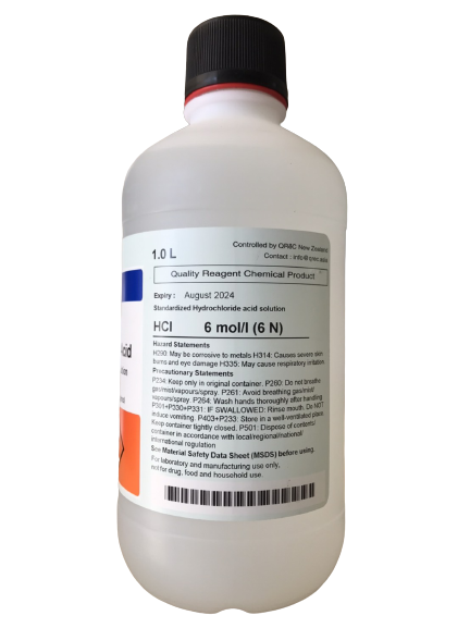 Hydrochloric Acid, Volumetric Solution (6 Mol/L) 1 L. QReC™