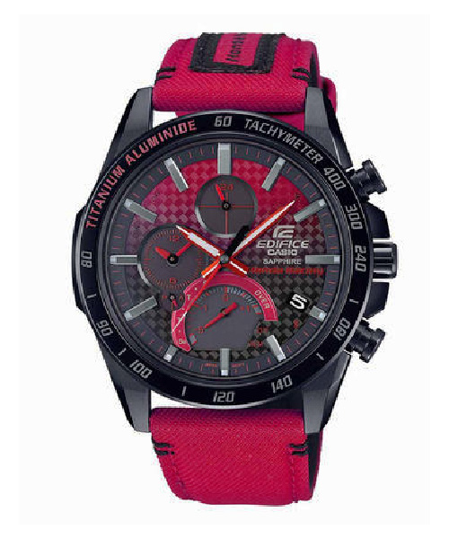 CASIO EDIFICE นาฬิกาข้อมือ นาฬิกากันน้ำ นาฬิกาของแท้ ประกันศูนย์ CMG 1 ปี รุ่น EQB-1000HRS-1A นาฬิกาสีแดง