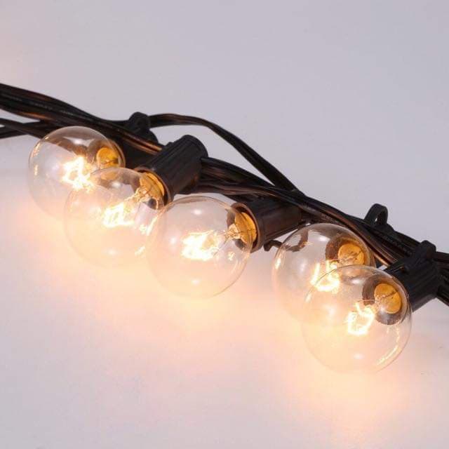 ชุดไฟปิงปองพร้อมขั้วหลอด E12 ยาว 8 ม. 25 หลอด (สายสีดำ)