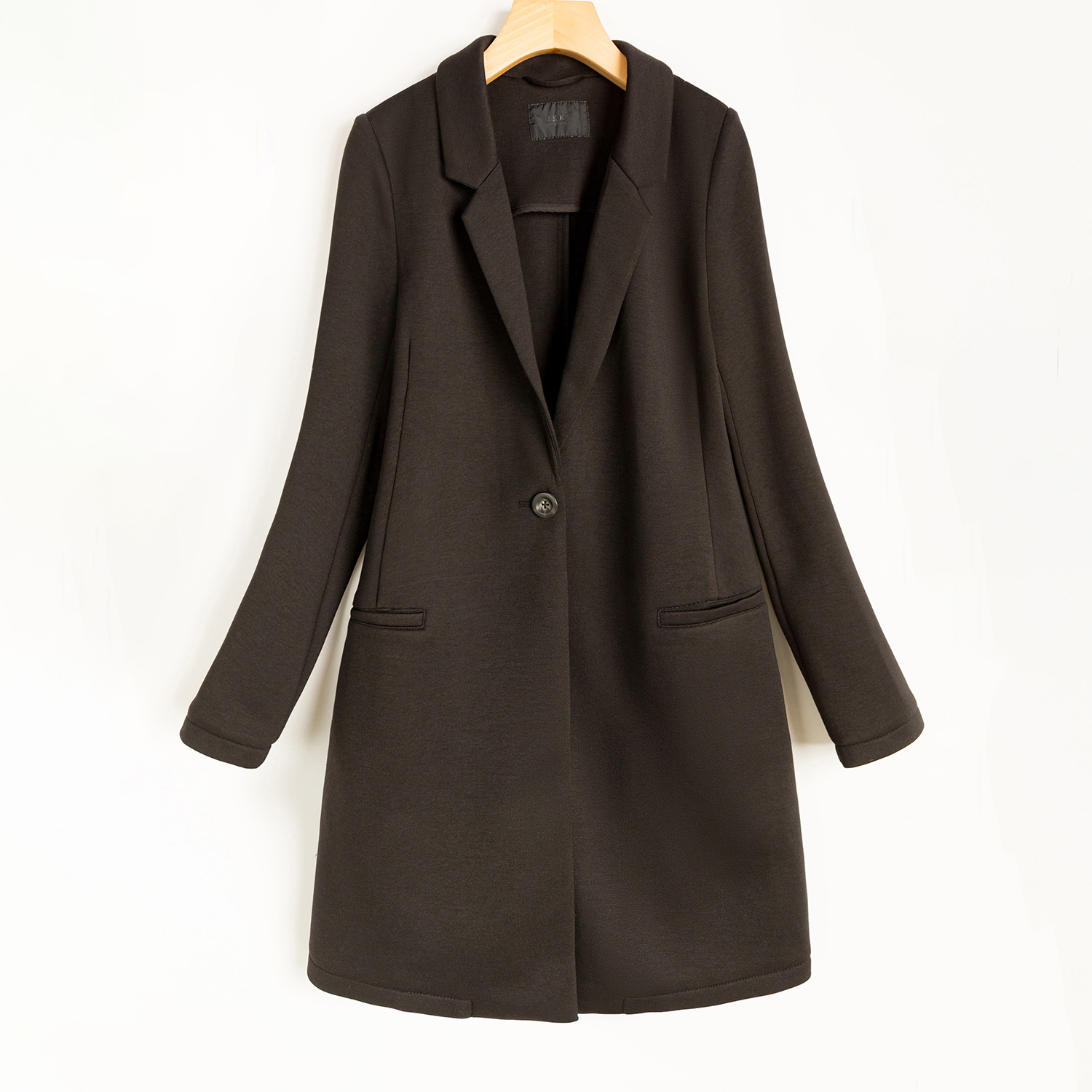 เสื้อโค้ทวูล Trench coat เสื้อโค้ทวูล โค้ทสีดำ แบรนด์ IKKS WOMAN