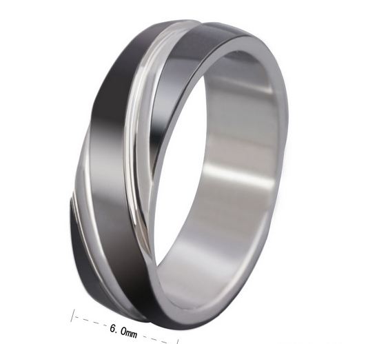 แหวนผู้ชาย แหวนผู้หญิง ใส่ได้ แหวน Stainless Steel สีเงิน แหวนเกลี้ยง ทำลายคาดสีดำ เป็นร่อง แหวนแบบเรียบ มีดีไซน์ เล็กน้อย สวยหรู 788483