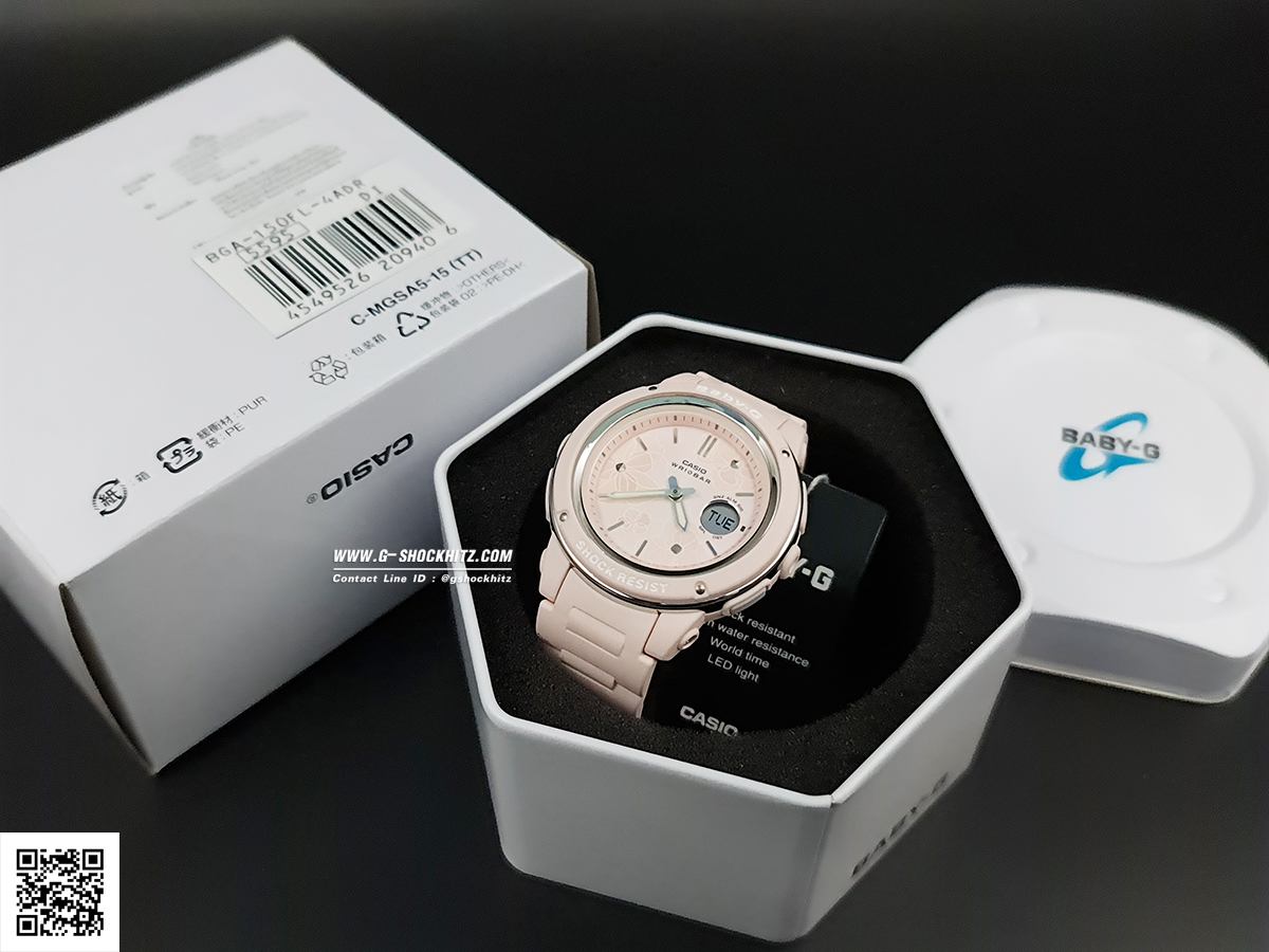 CASIO BABY-G นาฬิกาข้อมือ นาฬิกากันน้ำ นาฬิกาของแท้ ประกันศูนย์ CMG 1 ปี รุ่น BGA-150FL-4A นาฬิกาสีชมพู