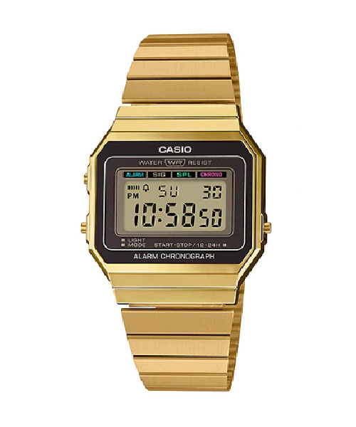 CASIO นาฬิกาคาสิโอ นาฬิกาข้อมือ นาฬิกากันน้ำ นาฬิกาของแท้ ประกันศูนย์ CMG 1 ปี รุ่น A700WG-9A นาฬิกาสีทอง